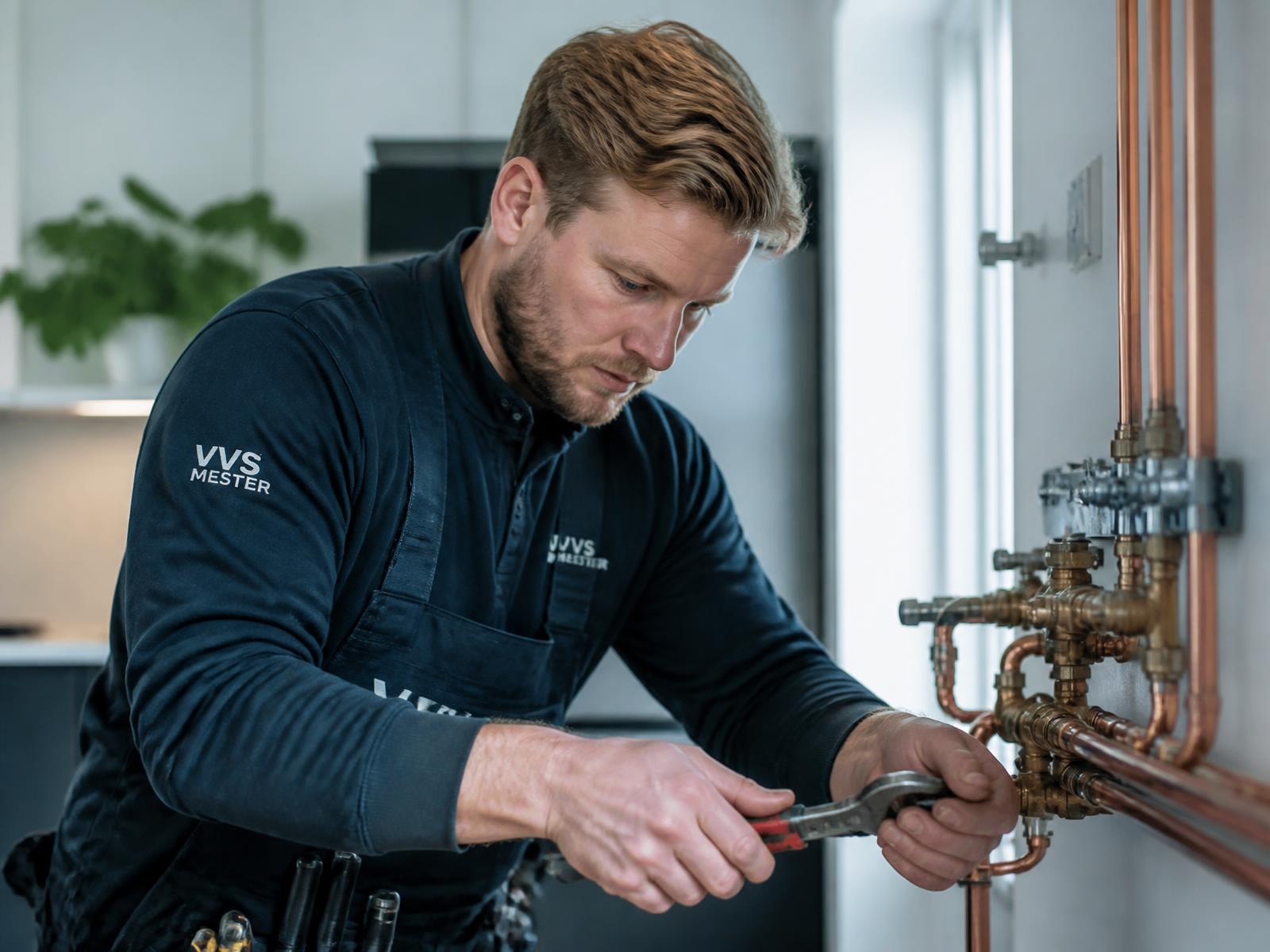 VVS-installatør fra Frederiksberg VVS monterer kobberrør